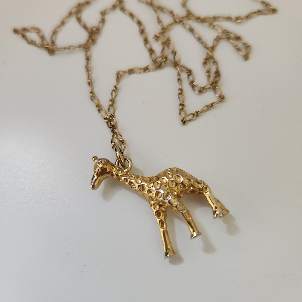 J.Crew Gold Giraffe Pendant Necklace | Safari Chic Statement Jewelry